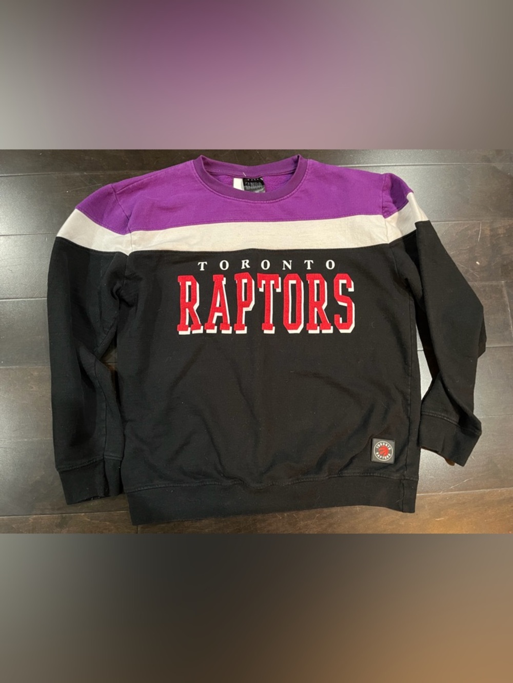 NBA Toronto Raptors Black Purple Crewneck Sweater